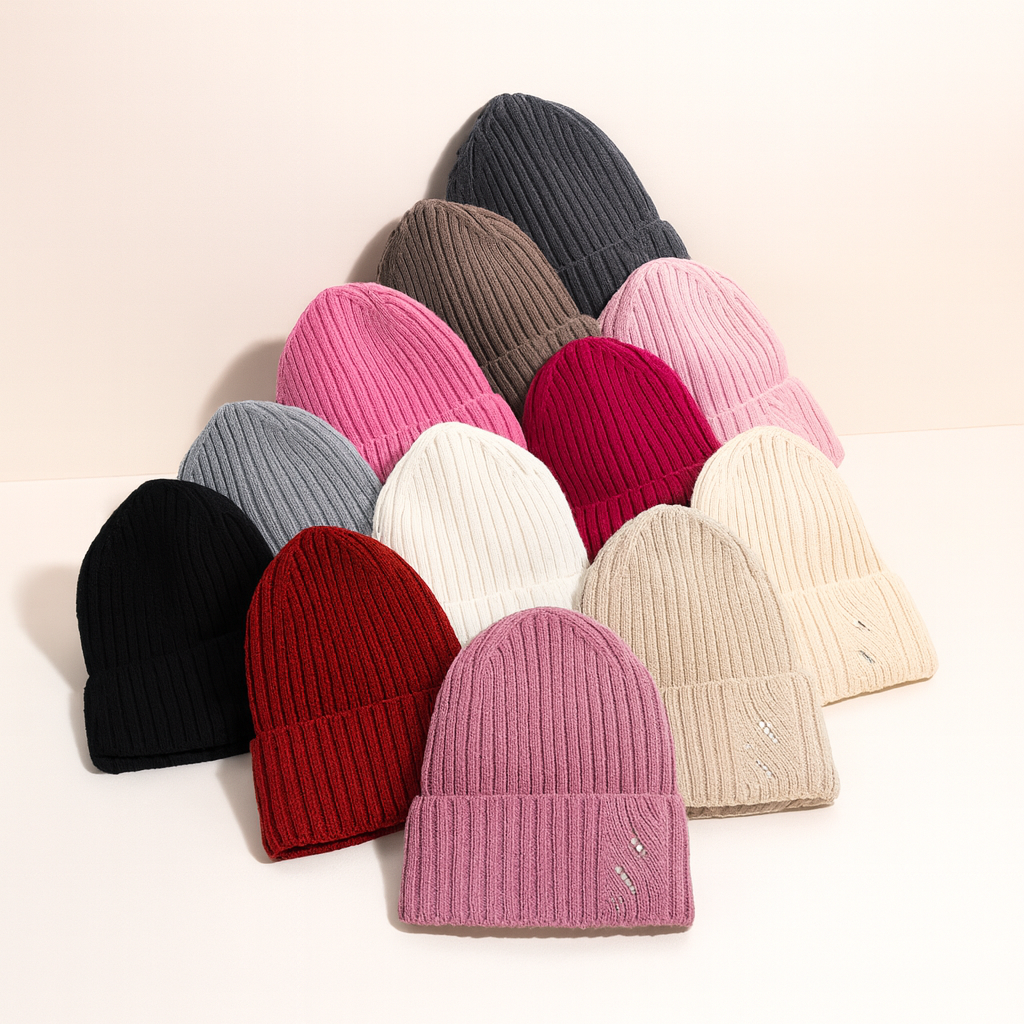 ARIGA - Berretto Donna in Lana Merino Extrafine 100% con Strass – Caldo, Elegante e Termoregolante per l’Inverno.