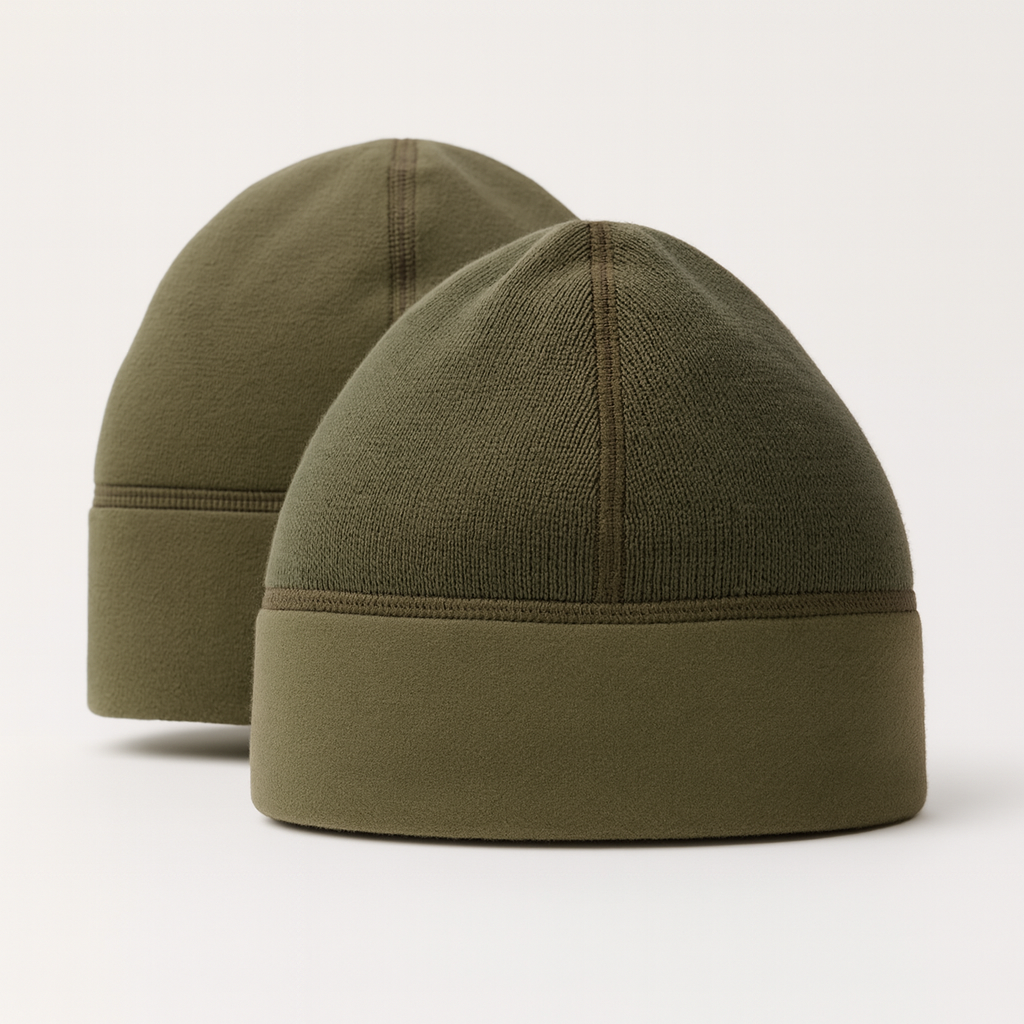 MOM - Berretto Uomo Invernale militare reversibile in lana merino con fodera antivento.