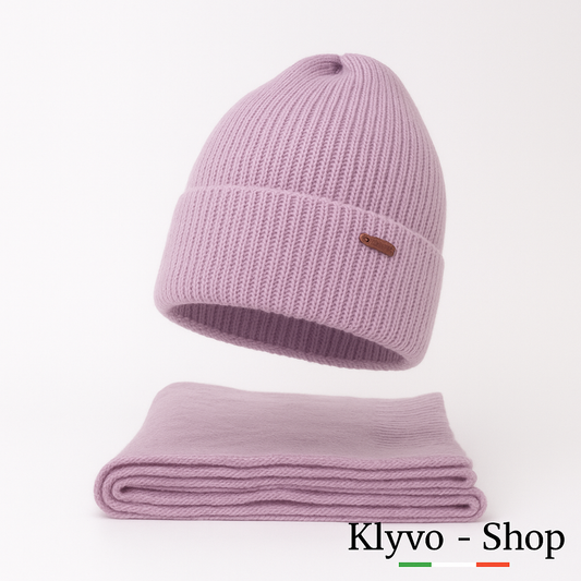 SEALA-Set Inverno Donna – Berretto e sciarpa in maglia morbida, Acrilico misto lana.
