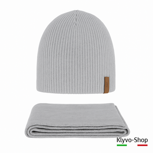 FENA-Set invernale Donna Berretto e sciarpa Fena – maglia a coste.