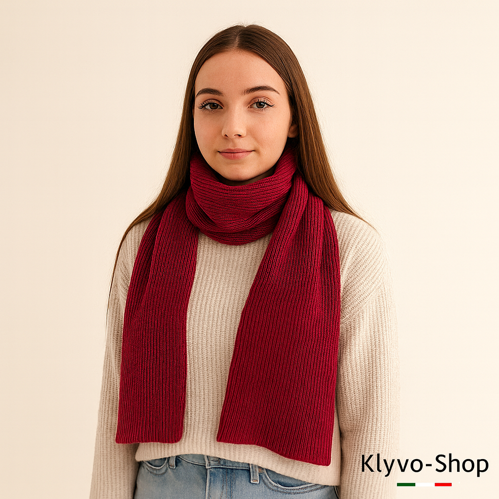 JESSICA - Sciarpa Donna, 100% Lana Merino Extrafine 203×24 cm.