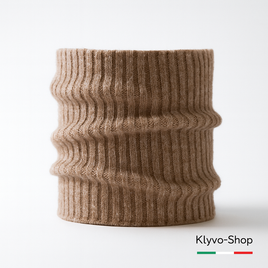 BESTA Donna -Sciarpa ad anello in lana merino – calda, elegante e morbida