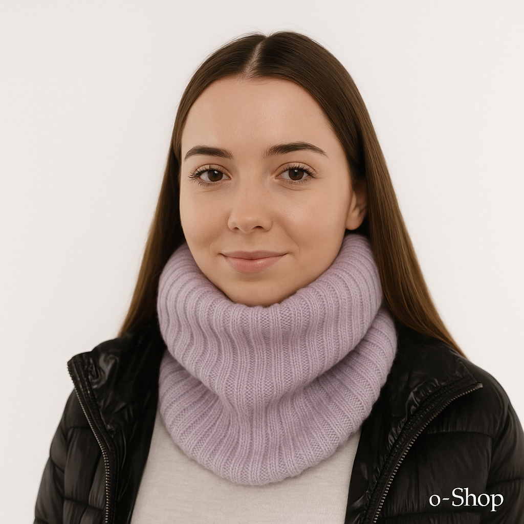 BESTA Donna -Sciarpa ad anello in lana merino – calda, elegante e morbida