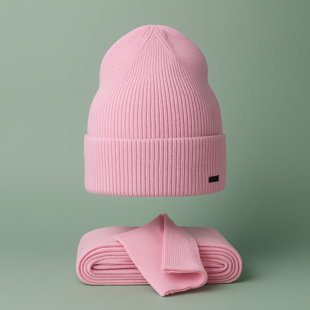 MELPOMENA - Set Donna Berretto & sciarpa 100% lana merino extrafine.