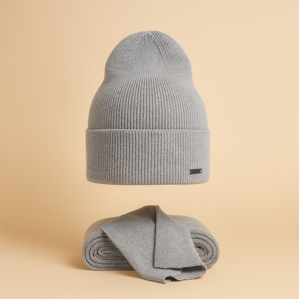 MELPOMENA - Set Donna Berretto & sciarpa 100% lana merino extrafine.