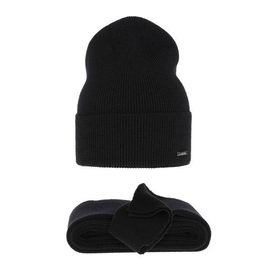 MELPOMENA - Set Donna Berretto & sciarpa 100% lana merino extrafine.