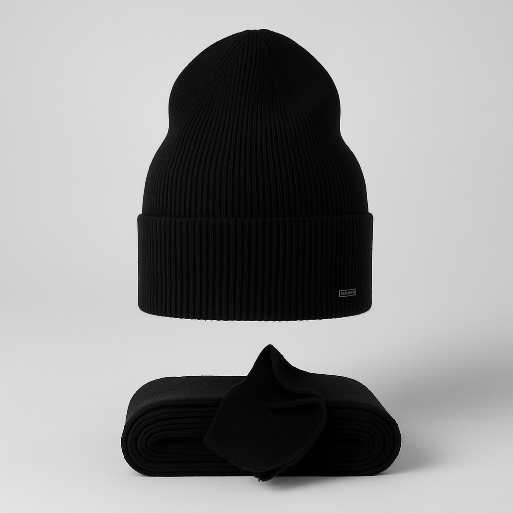 MELPOMENA - Set Donna Berretto & sciarpa 100% lana merino extrafine.