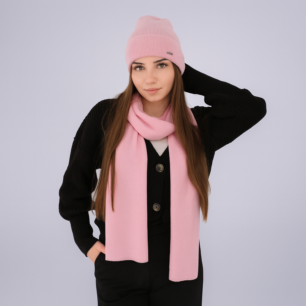 MELPOMENA - Set Donna Berretto & sciarpa 100% lana merino extrafine.