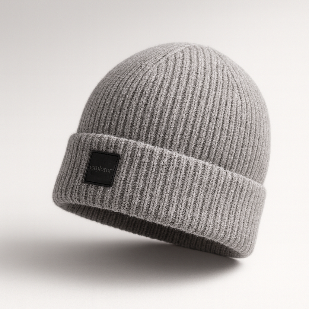 Herren-Eisenmütze aus 100 % extrafeiner Merinowolle – Grau