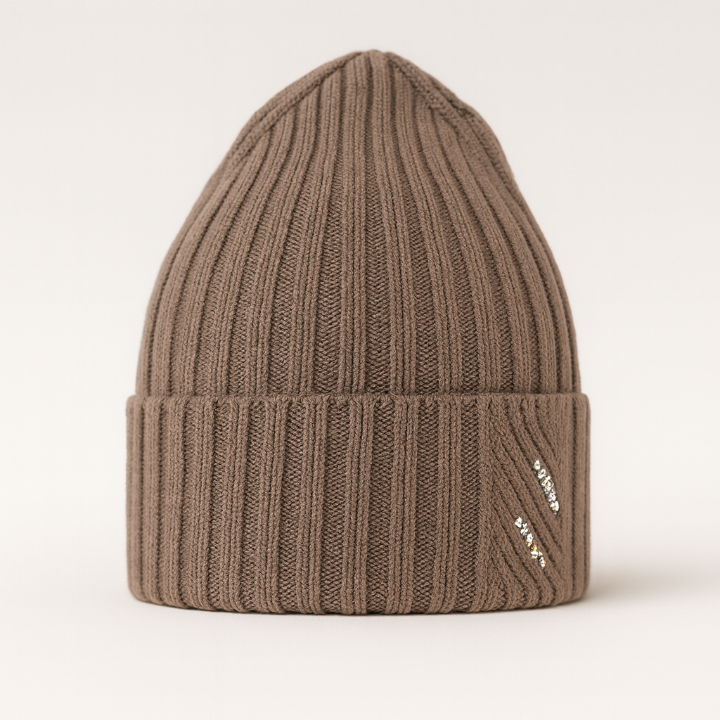 ARIGA - Berretto Donna in Lana Merino Extrafine 100% con Strass – Caldo, Elegante e Termoregolante per l’Inverno.