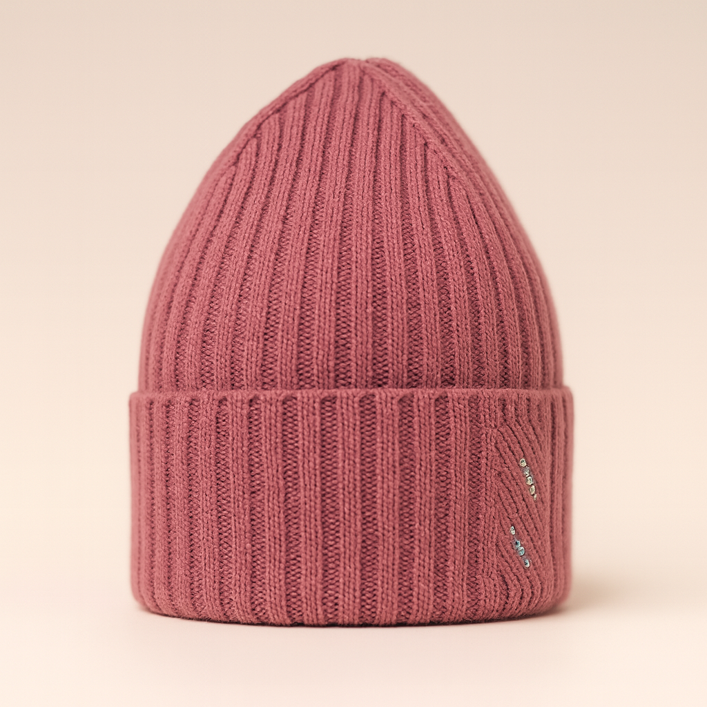 ARIGA - Berretto Donna in Lana Merino Extrafine 100% con Strass – Caldo, Elegante e Termoregolante per l’Inverno.